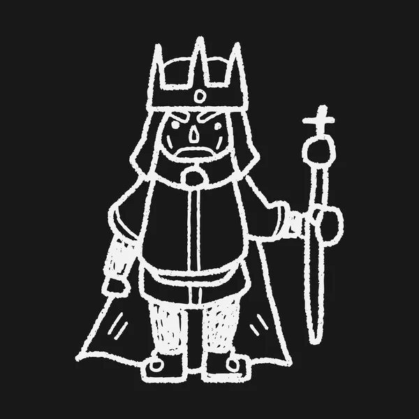 Koning doodle — Stockvector