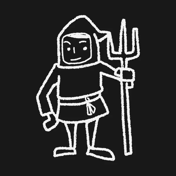 Gente medieval garabato — Vector de stock