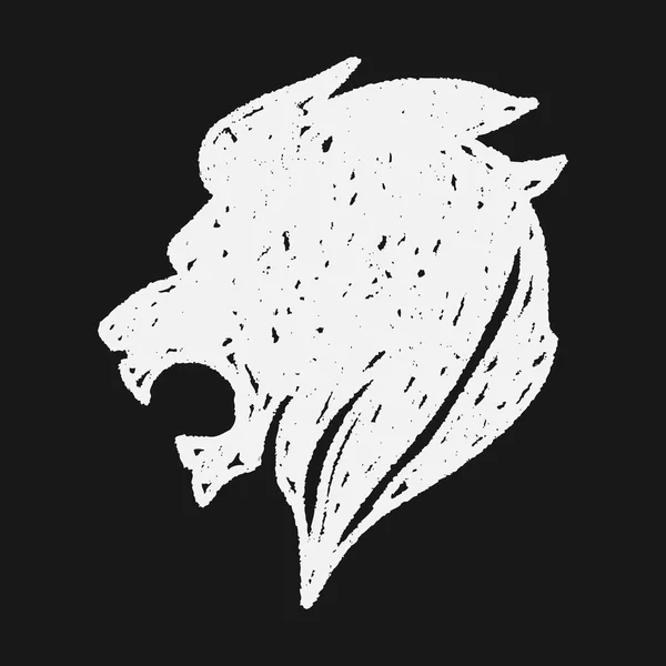 Lion royal doodle — Image vectorielle