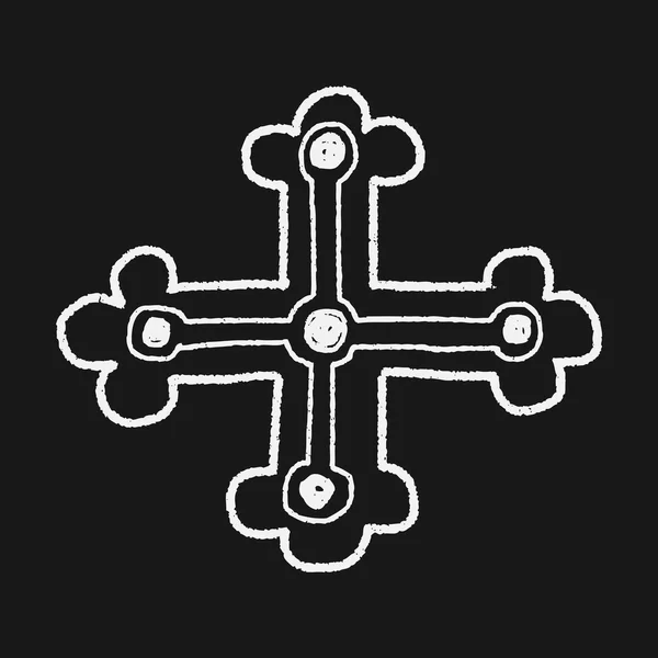 Королівський doodle хрест — стоковий вектор