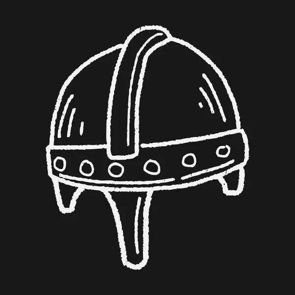 Cavaleiro doodle capacete — Vetor de Stock