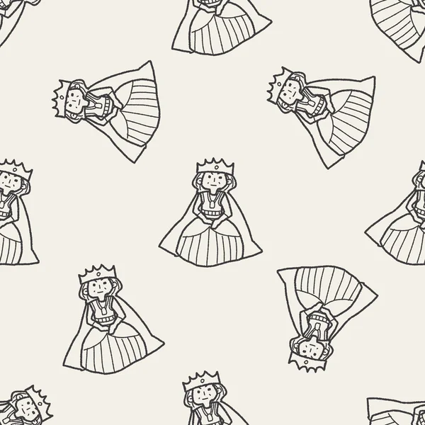 Reine doodle fond de motif sans couture — Image vectorielle