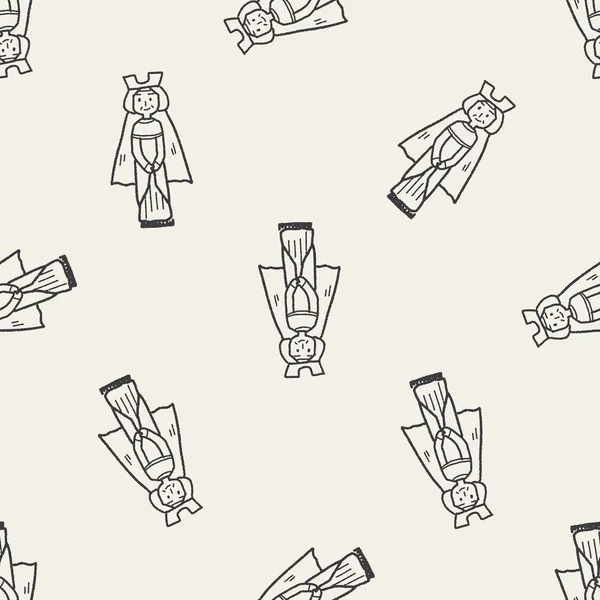 Queen doodle sömlös bakgrund — Stock vektor