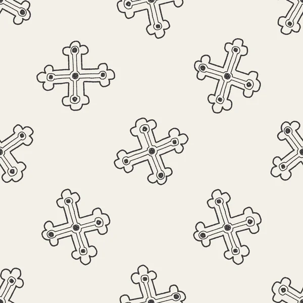 Royal Cross Doodle nahtlose Muster Hintergrund — Stockvektor