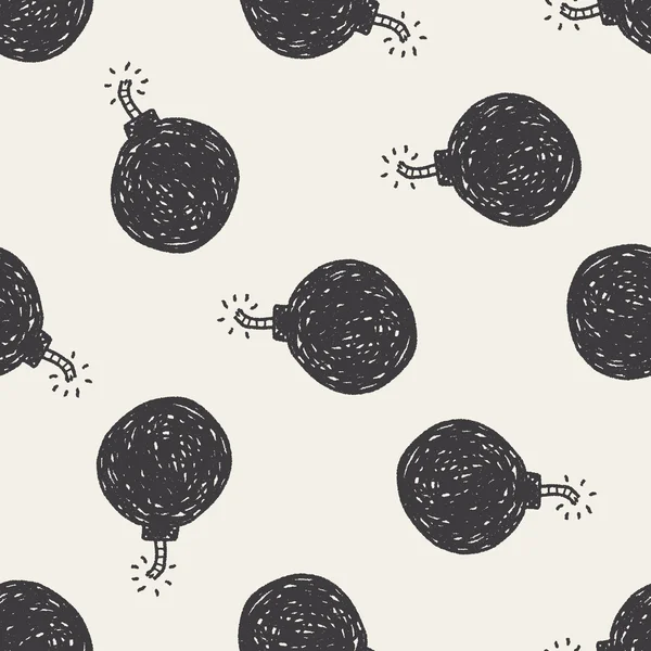 Bombe doodle fond de motif sans couture — Image vectorielle
