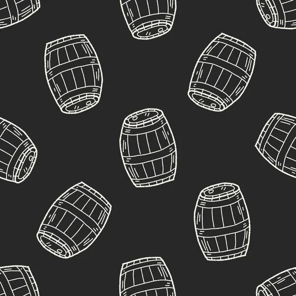 Cask doodle seamless pattern background — стоковый вектор