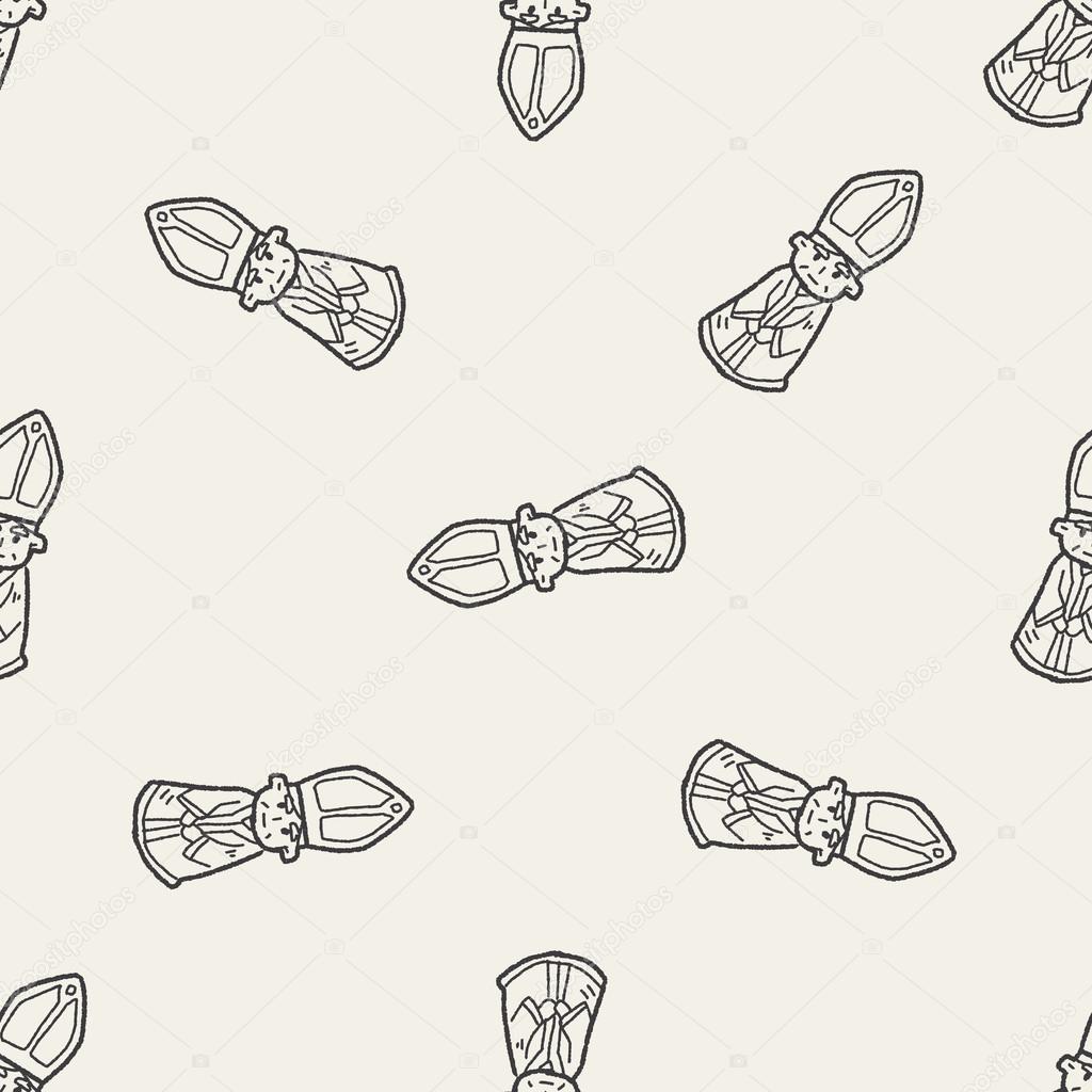 bishop doodle seamless pattern background