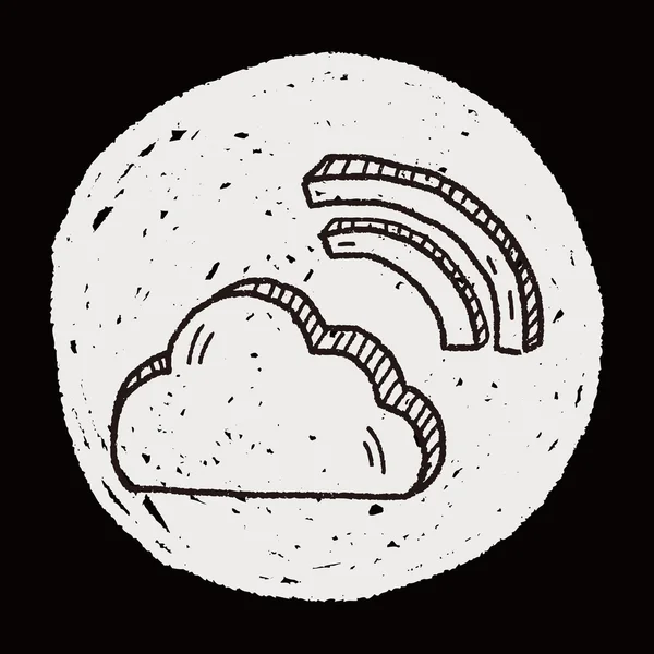 Cloud Internetu doodle výkresu — Stockový vektor