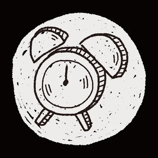 Reloj despertador Doodle — Vector de stock