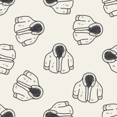 kış ceket doodle Dikişsiz desen arka plan