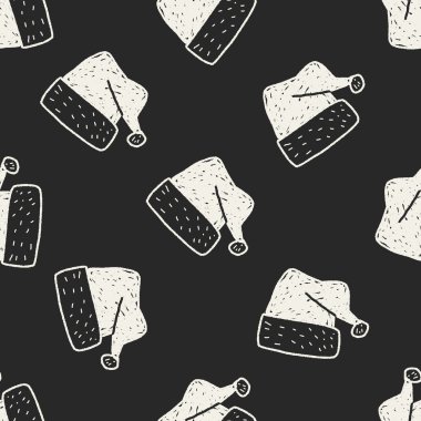 Noel şapka doodle Dikişsiz desen arka plan