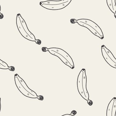 muz doodle Dikişsiz desen arka plan