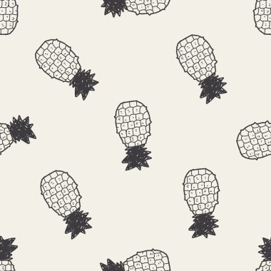 ananas doodle Dikişsiz desen arka plan