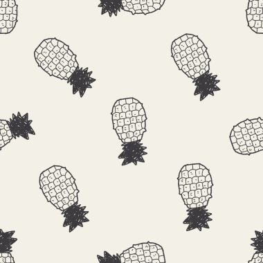 pineapple doodle seamless pattern background clipart