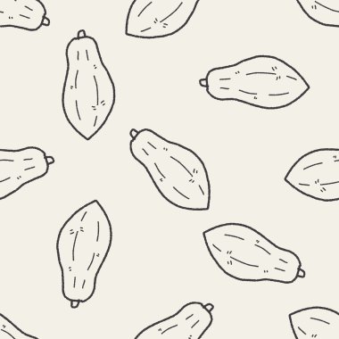 Papaya doodle Dikişsiz desen arka plan