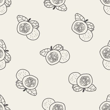 Passion Fruit Dikişsiz desen arka plan doodle