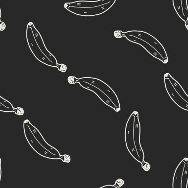 muz doodle Dikişsiz desen arka plan