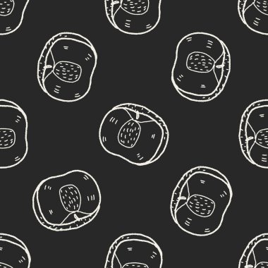 Şeftali doodle Dikişsiz desen arka plan