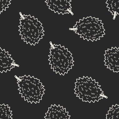 Durian doodle Dikişsiz desen arka plan