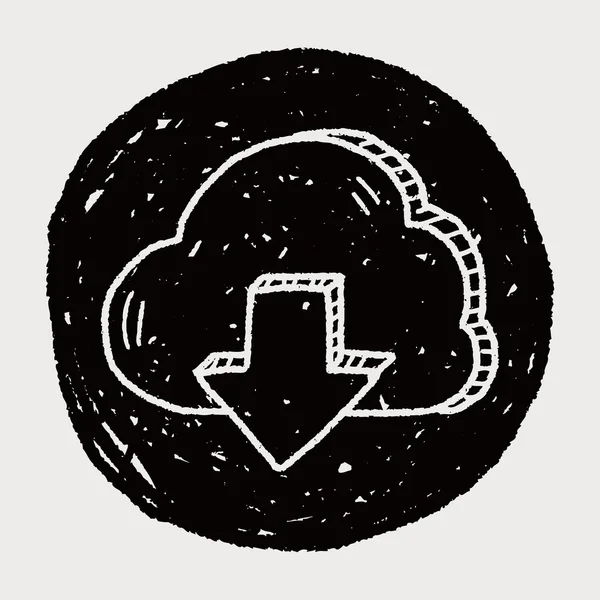 Internet Cloud Doodle Zeichnung — Stockvektor