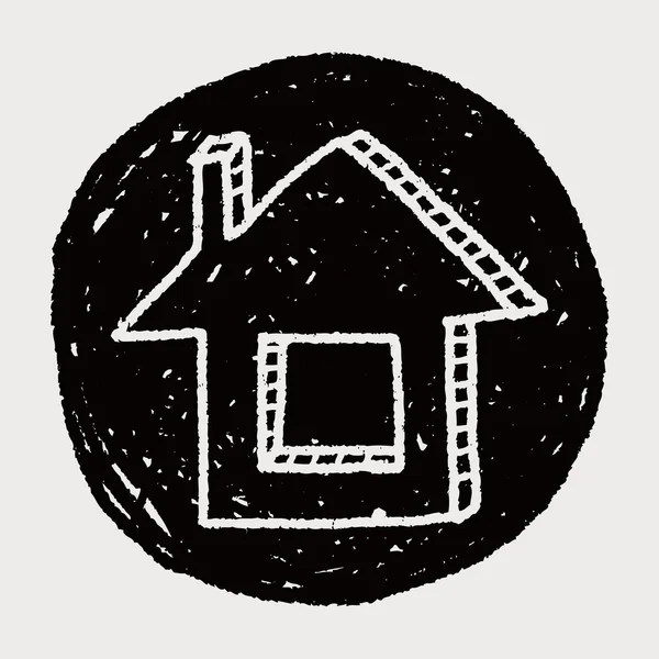 Doodle huis — Stockvector