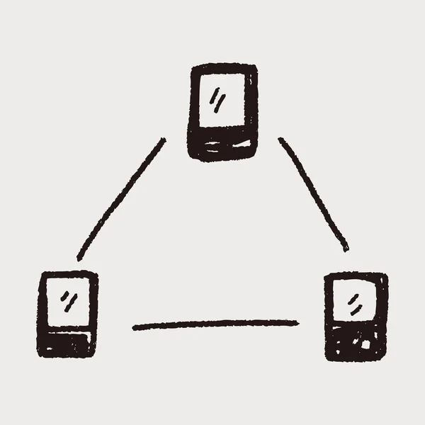 Enlace telefónico doodle — Archivo Imágenes Vectoriales