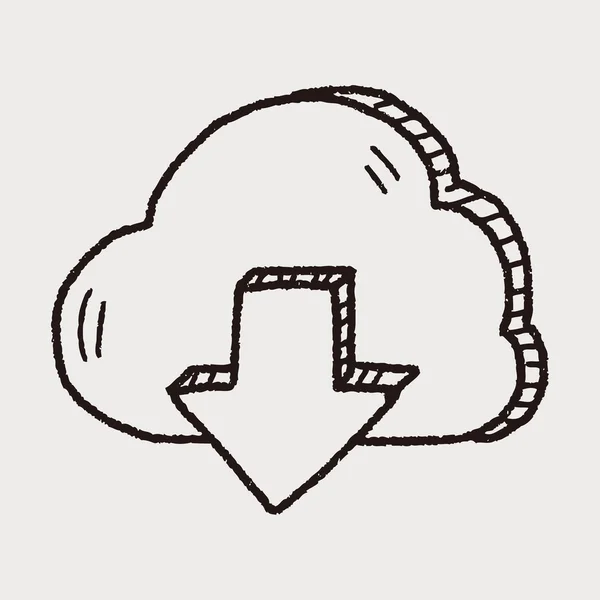 Internet cloud doodle ritning — Stock vektor