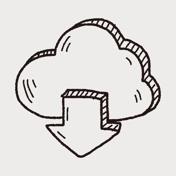 Desenho doodle nuvem internet — Vetor de Stock