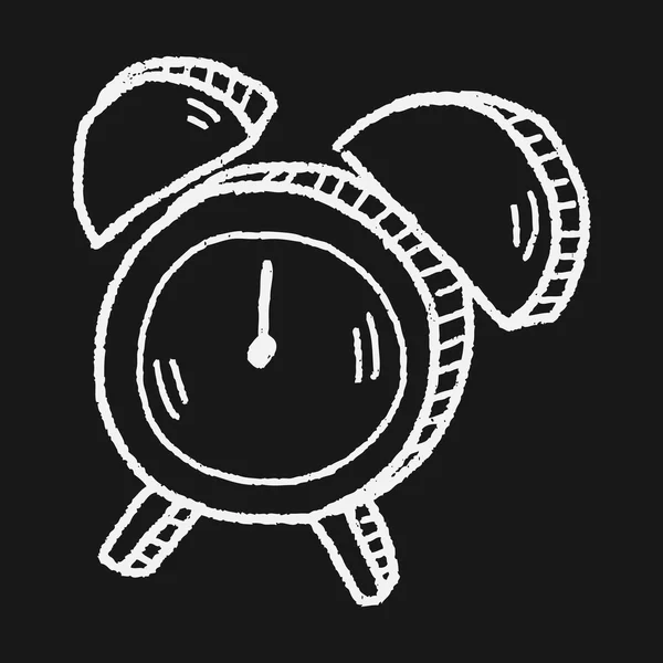 Reloj despertador Doodle — Vector de stock