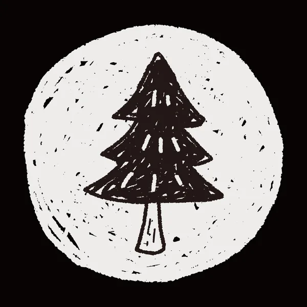 Doodle χριστουγεννιάτικο δέντρο — Διανυσματικό Αρχείο