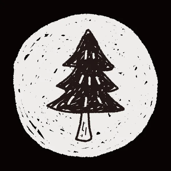 Arbre de Noël doodle — Image vectorielle