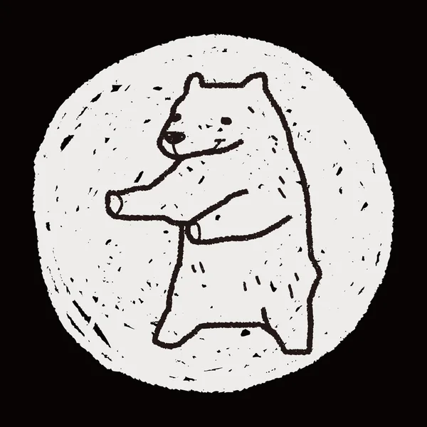 Polar bear doodle — Stock Vector