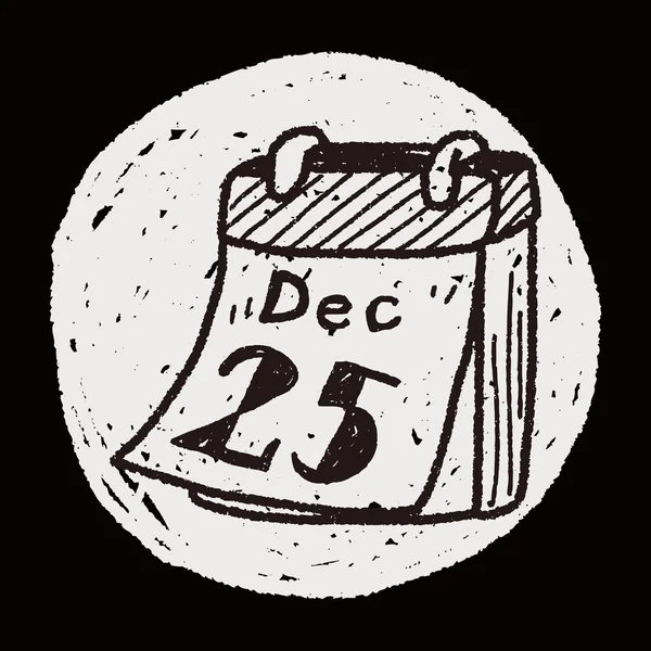 Calendario di dicembre doodle — Vettoriale Stock