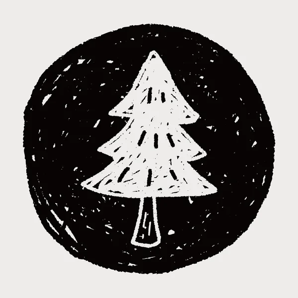 Kerstboom doodle — Stockvector