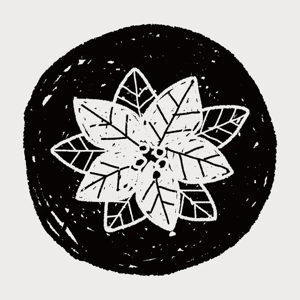 Poinsettia doodle — Stockvector