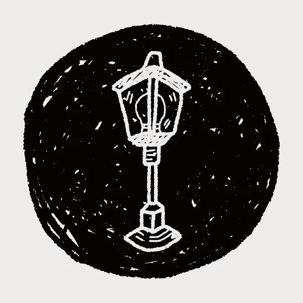 Straat lamp doodle — Stockvector