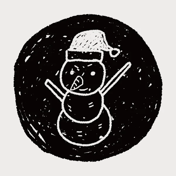 Bonhomme de neige doodle — Image vectorielle