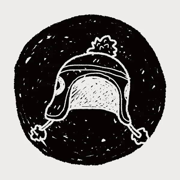Doodle καπέλο χειμώνα — Διανυσματικό Αρχείο