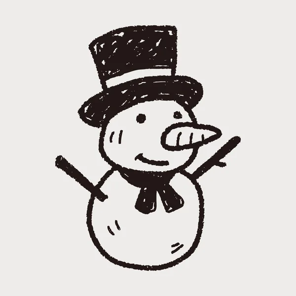 Bonhomme de neige doodle — Image vectorielle