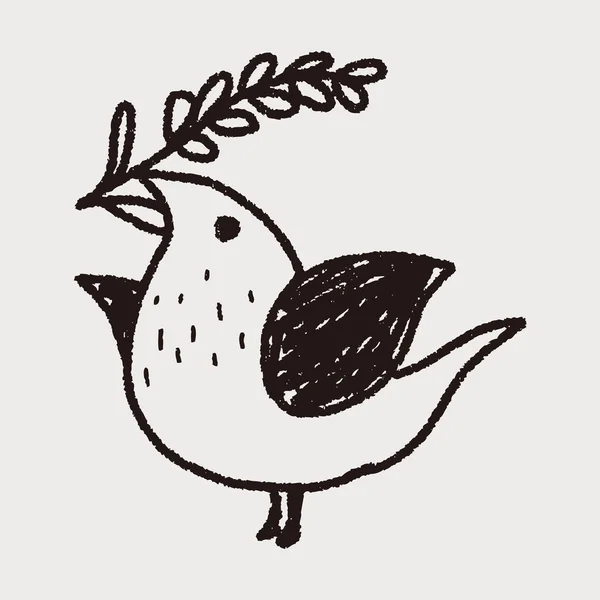 Vánoční ptáček doodle — Stockový vektor
