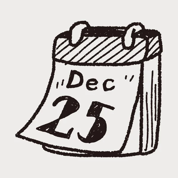 12 月カレンダー落書き — ストックベクタ