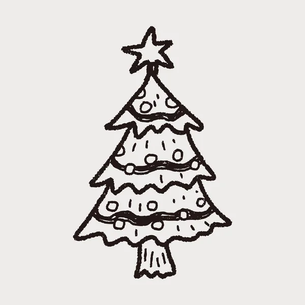 Christmas tree doodle — Stock Vector