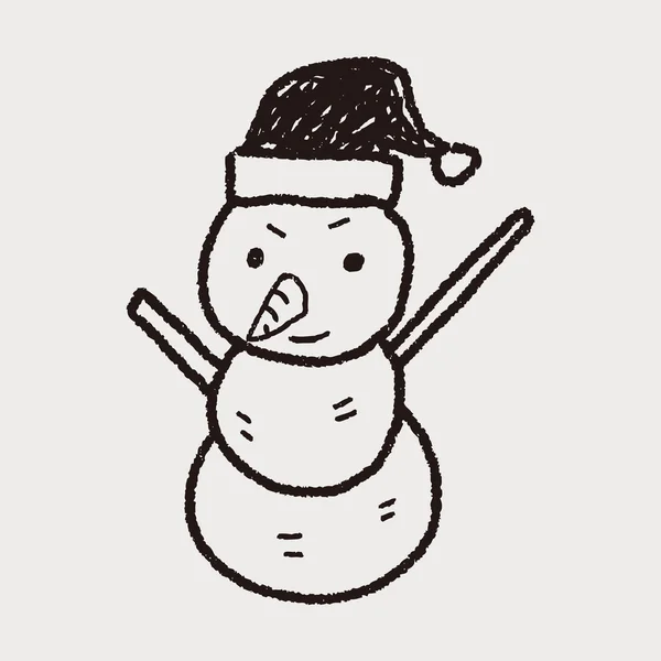 Snowman doodle — Stock Vector