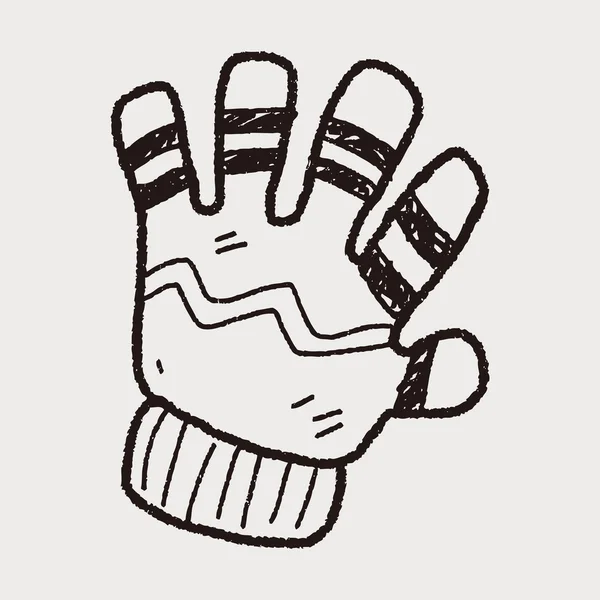 冬の手袋の落書き — ストックベクタ