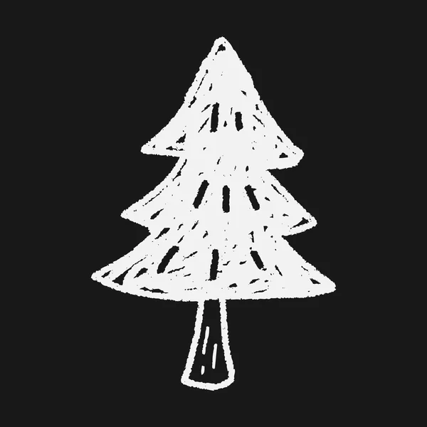 Kerstboom doodle — Stockvector