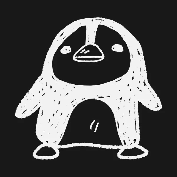 Pingouin doodle — Image vectorielle