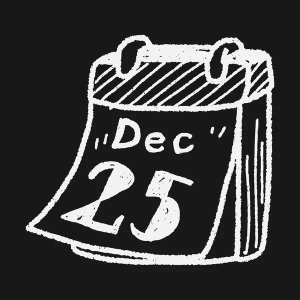 Dezembro doodle calendário — Vetor de Stock