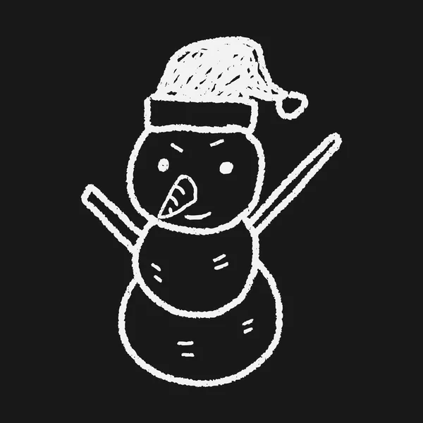 Bonhomme de neige doodle — Image vectorielle