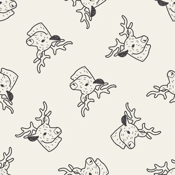 Renne gribouille fond de motif sans couture — Image vectorielle