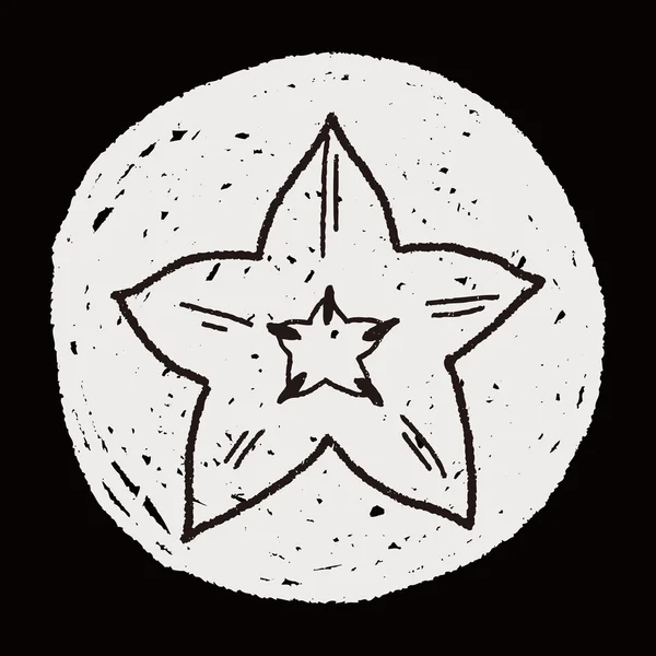 Doodle de frutos de estrela — Vetor de Stock